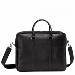 Longchamp Le Foulonné M Aktentasche Damen Schwarz | 924QLPGUT