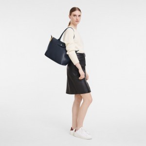 Longchamp Le Pliage City M Schultertasche Damen Navy | 702CUSVXM