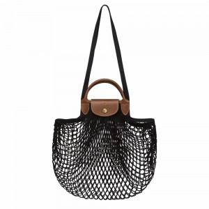 Longchamp Le Pliage Filet L Mesh Bags Handtasche Damen Schwarz | 916OXHRFC