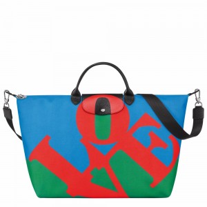 Longchamp Longchamp x Robert Indiana Reisetasche Damen Rot Navy | 261PRZDJW