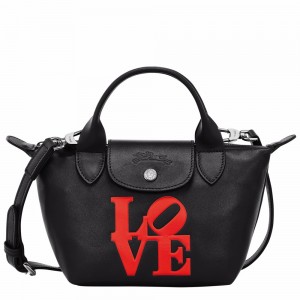 Longchamp Longchamp x Robert Indiana XS Handtasche Damen Schwarz | 684IWGZKR