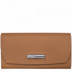 Longchamp Roseau Continental Geldbörse Damen Beige | 562BAXQEG