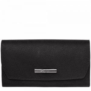 Longchamp Roseau Continental Geldbörse Damen Schwarz | 904HTGEIU