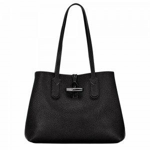 Longchamp Roseau Essential M Schultertasche Damen Schwarz | 531XZQJCN