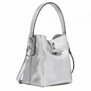 Longchamp Roseau XS Bucket Tasche Damen Silber | 580VMFPQL