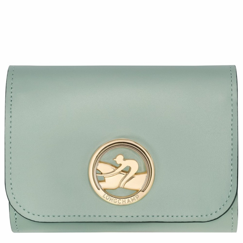 Longchamp Box-Trot Geldbörse Damen Grün Grau | 238NTJDSO