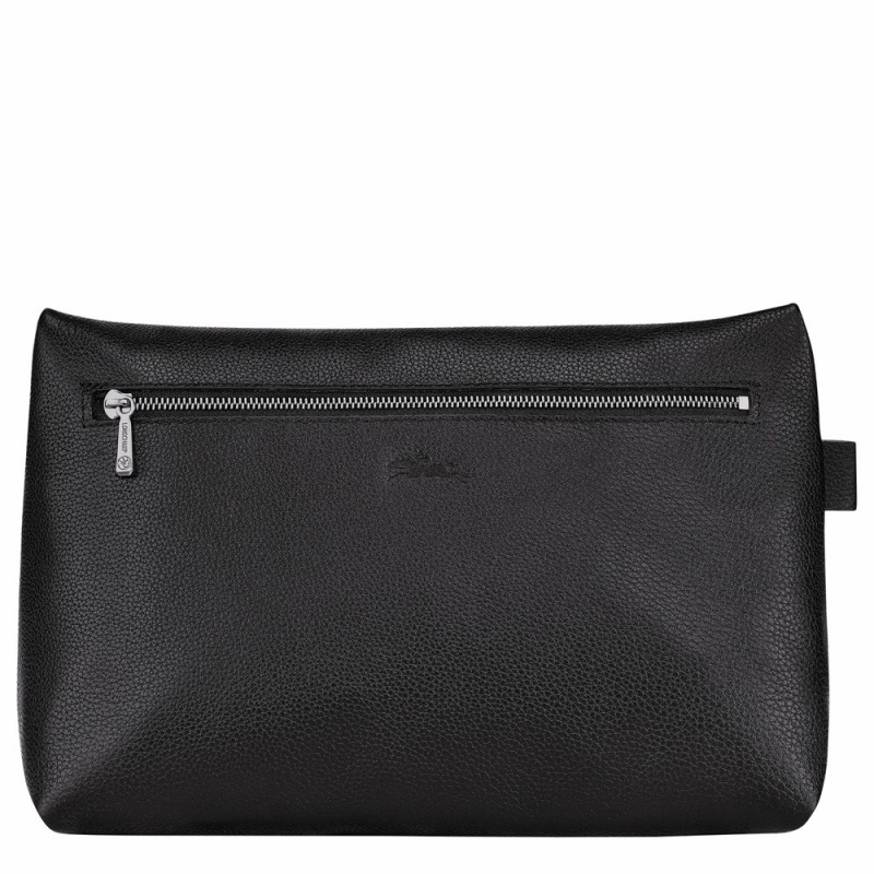 Longchamp Le Foulonné Kulturbeutel Damen Schwarz | 693RWJPHV