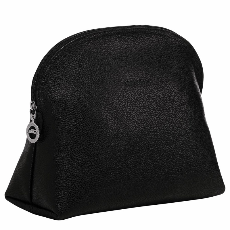 Longchamp Le Foulonné Kulturbeutel Herren Schwarz | 497GQDMHN