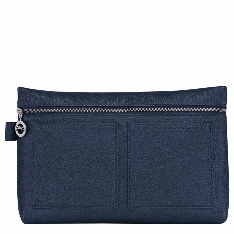 Longchamp Le Foulonné Kulturbeutel Herren Navy | 239KYAPQM