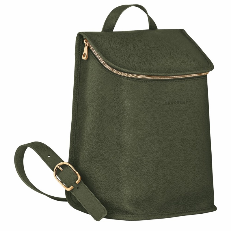 Longchamp Le Foulonné Rucksack Damen Khaki | 619INBHSD