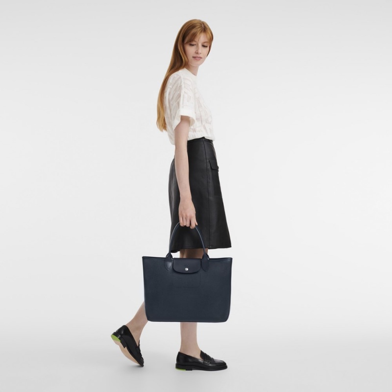 Longchamp Le Pliage City L Handtasche Damen Navy | 853FOAUCB