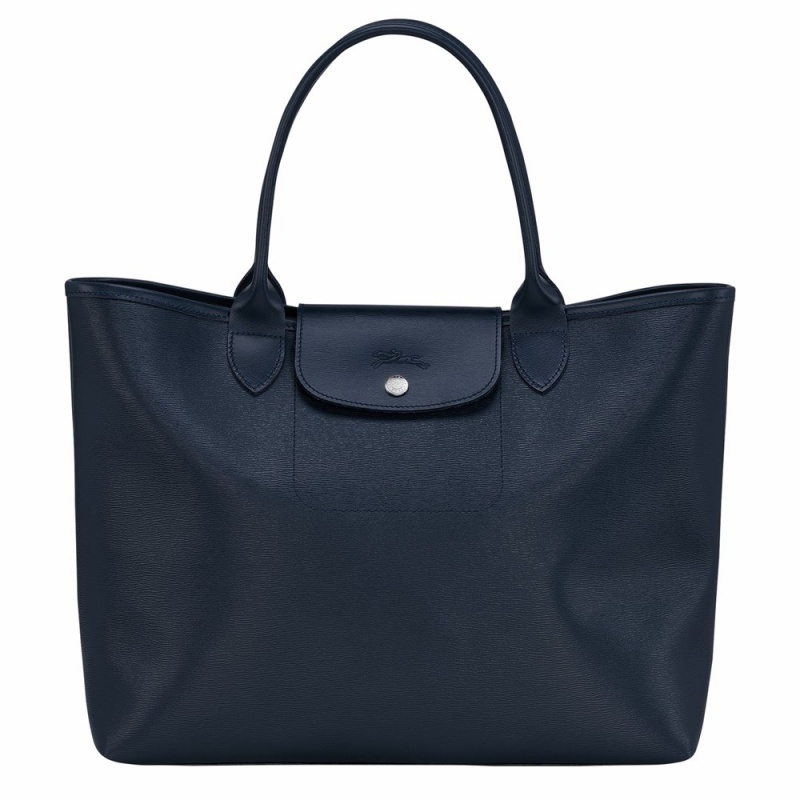 Longchamp Le Pliage City L Handtasche Damen Navy | 853FOAUCB