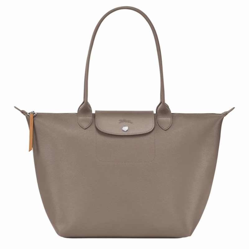 Longchamp Le Pliage City L Schultertasche Damen Grau Braun | 237ABLQHF