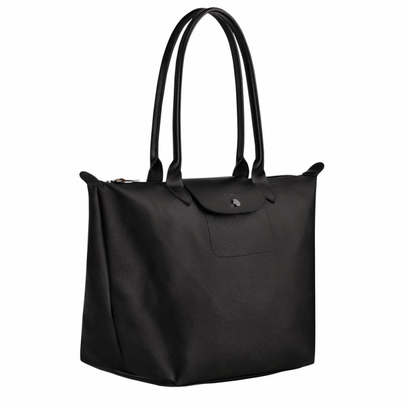 Longchamp Le Pliage City L Schultertasche Damen Schwarz | 082LMQGEW