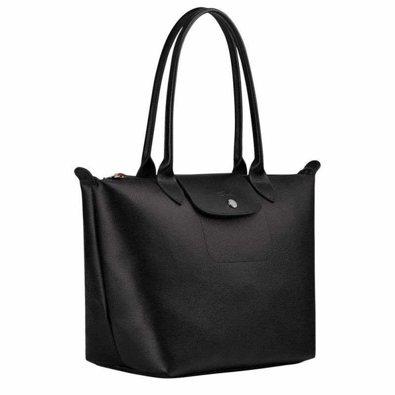 Longchamp Le Pliage City M Schultertasche Damen Schwarz | 912MBXCUL