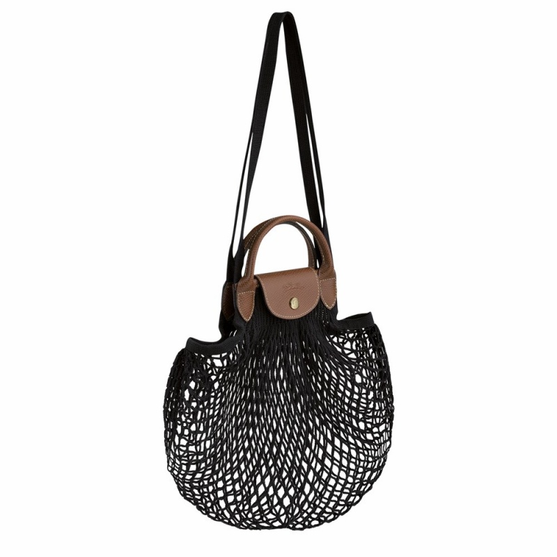 Longchamp Le Pliage Filet L Mesh Bags Schultertasche Damen Schwarz | 247QBXPHJ