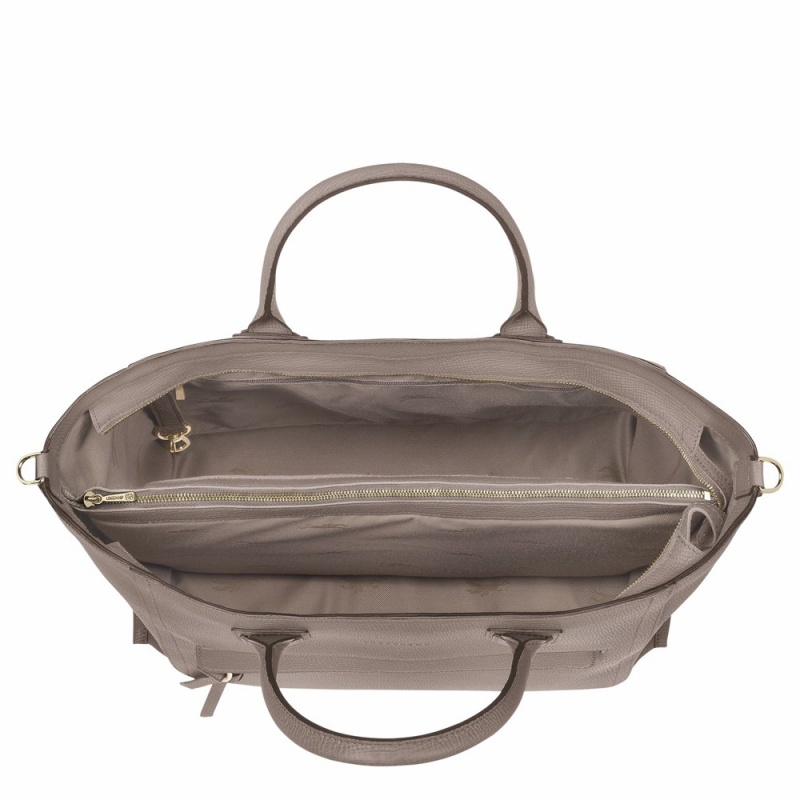 Longchamp Mailbox Aktentasche Damen Grau Braun | 614DARXKT