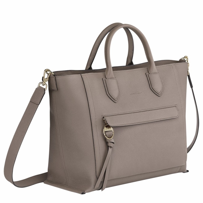 Longchamp Mailbox Aktentasche Damen Grau Braun | 614DARXKT