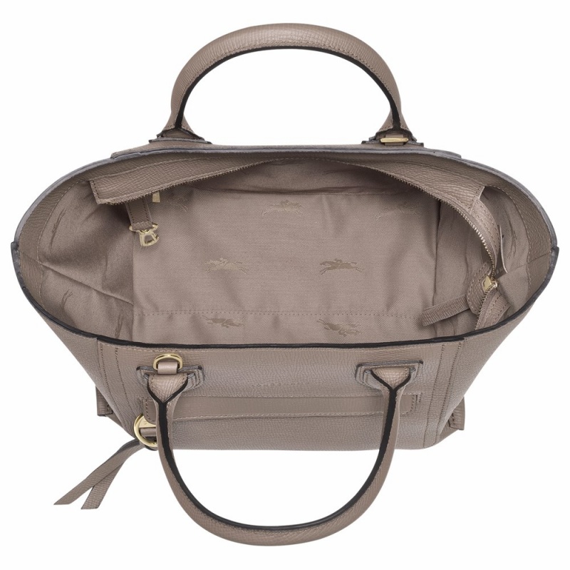 Longchamp Mailbox M Handtasche Damen Grau Braun | 781BICTVX