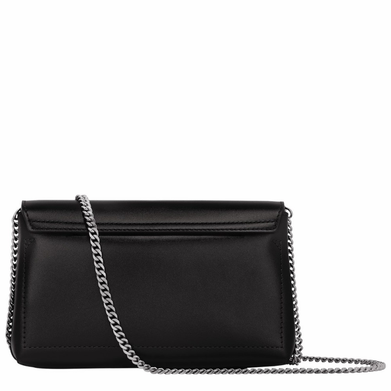 Longchamp Roseau Clutch Umhängetasche Damen Schwarz | 547QKZGYH