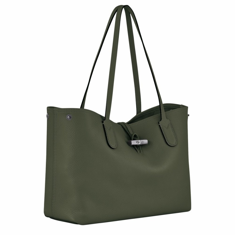 Longchamp Roseau Essential L Tragetaschen Damen Khaki | 750DPMOKY