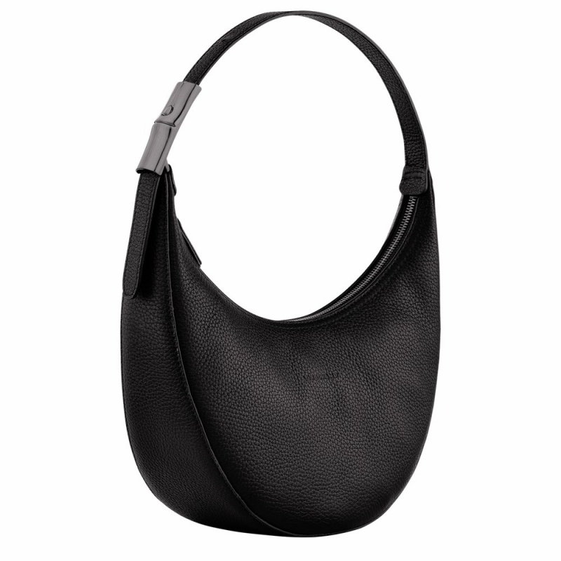 Longchamp Roseau Essential M Hobo Tasche Damen Schwarz | 082WQJBUX