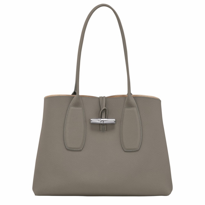 Longchamp Roseau L Schultertasche Damen Schwarz | 703IGPRTV