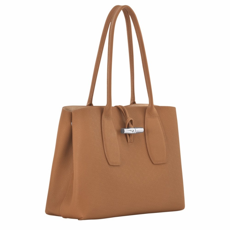 Longchamp Roseau L Schultertasche Damen Beige | 746NHSZLG