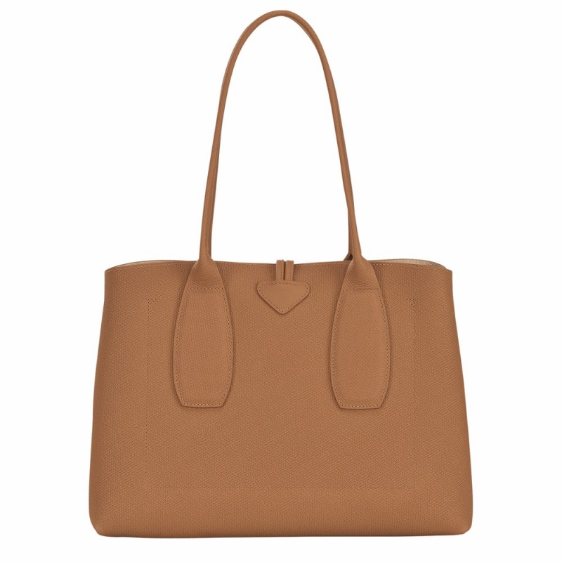 Longchamp Roseau L Schultertasche Damen Beige | 746NHSZLG