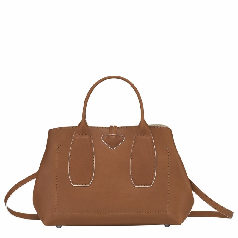 Longchamp Roseau M Handtasche Damen Braun | 965QLOFIX