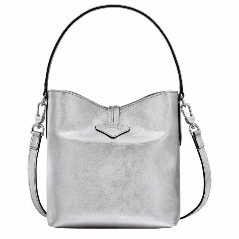 Longchamp Roseau XS Bucket Tasche Damen Silber | 580VMFPQL