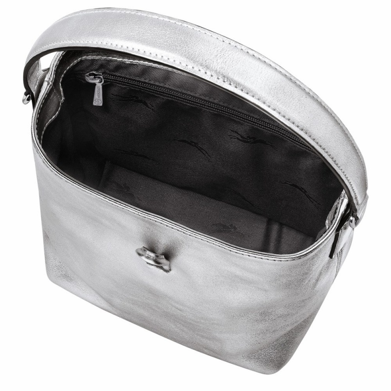 Longchamp Roseau XS Bucket Tasche Damen Silber | 580VMFPQL