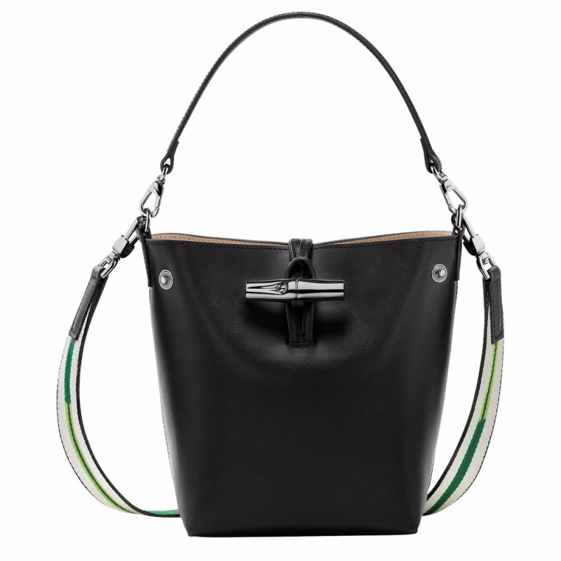 Longchamp Roseau XS Bucket Tasche Damen Schwarz | 275QYVAJW